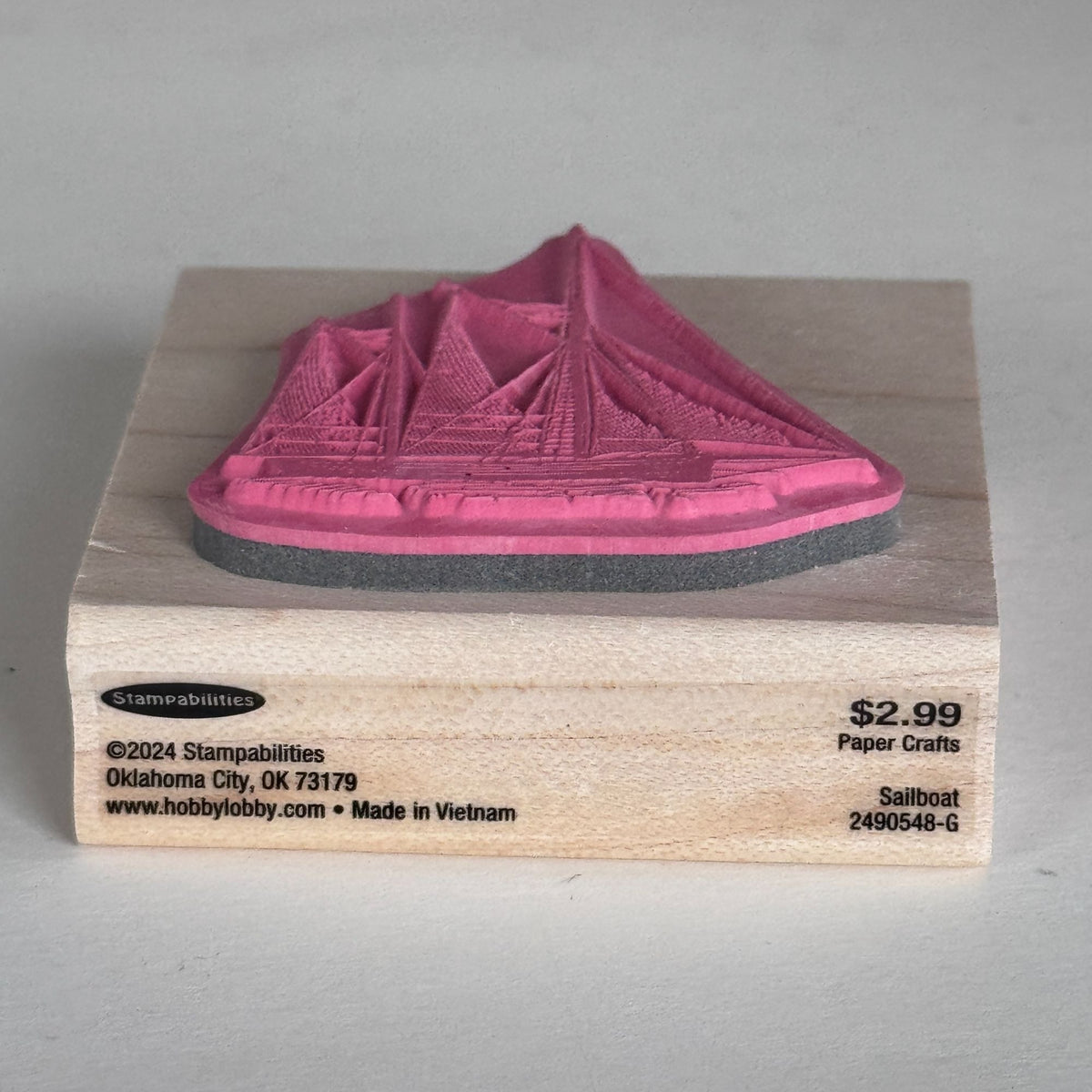 Stampabilities Rubber Stamp Sailboat Sailing Nautical Ship Ocean Coastal Cardmaking Scrapbooking Supply Wood Mounted