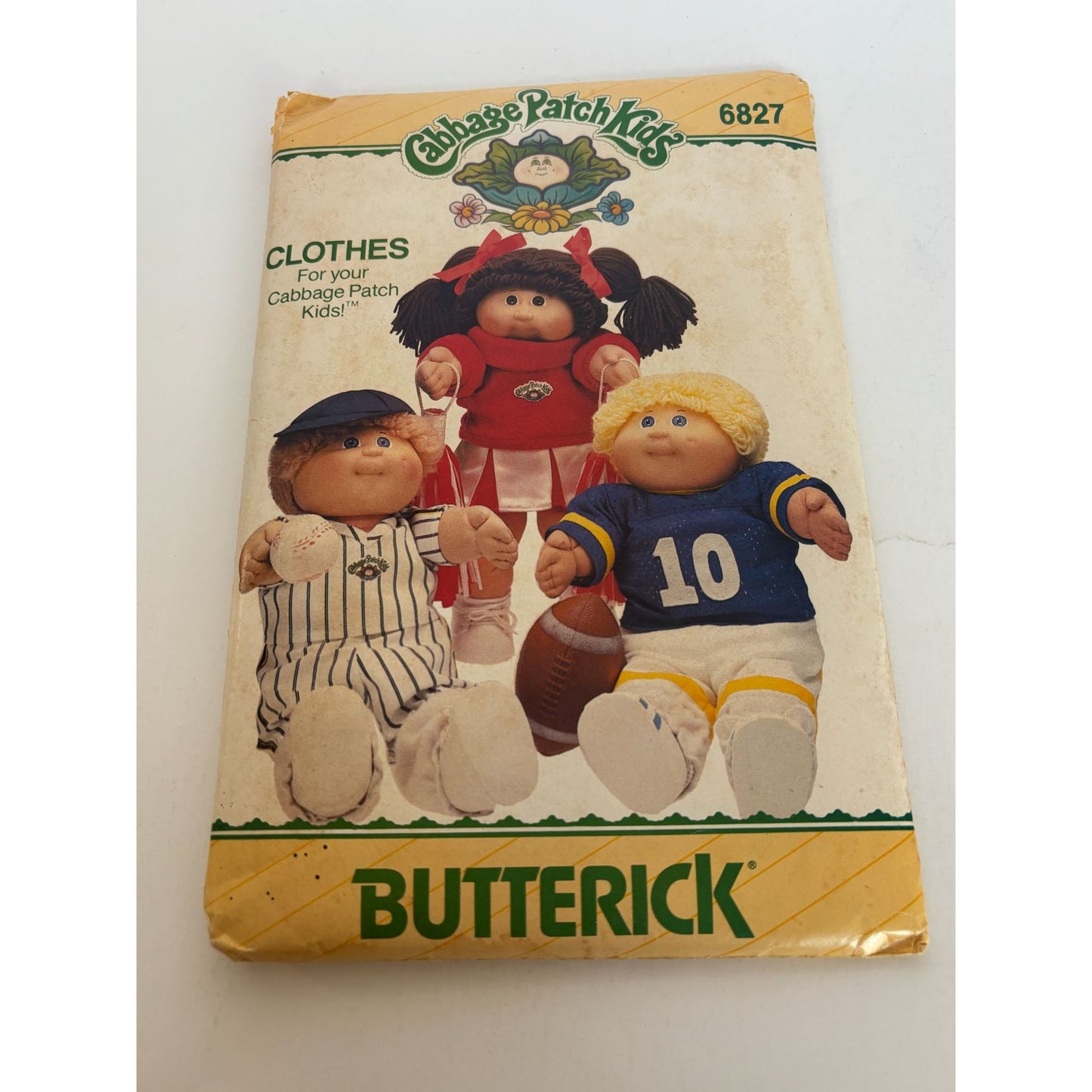 Butterick Sewing Pattern 6827 Cabbage Patch Kids Doll Clothes Sports Cheerleader