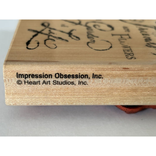 Impression Obsession Rubber Stamp Friends Are Flowers in Garden of Life Words