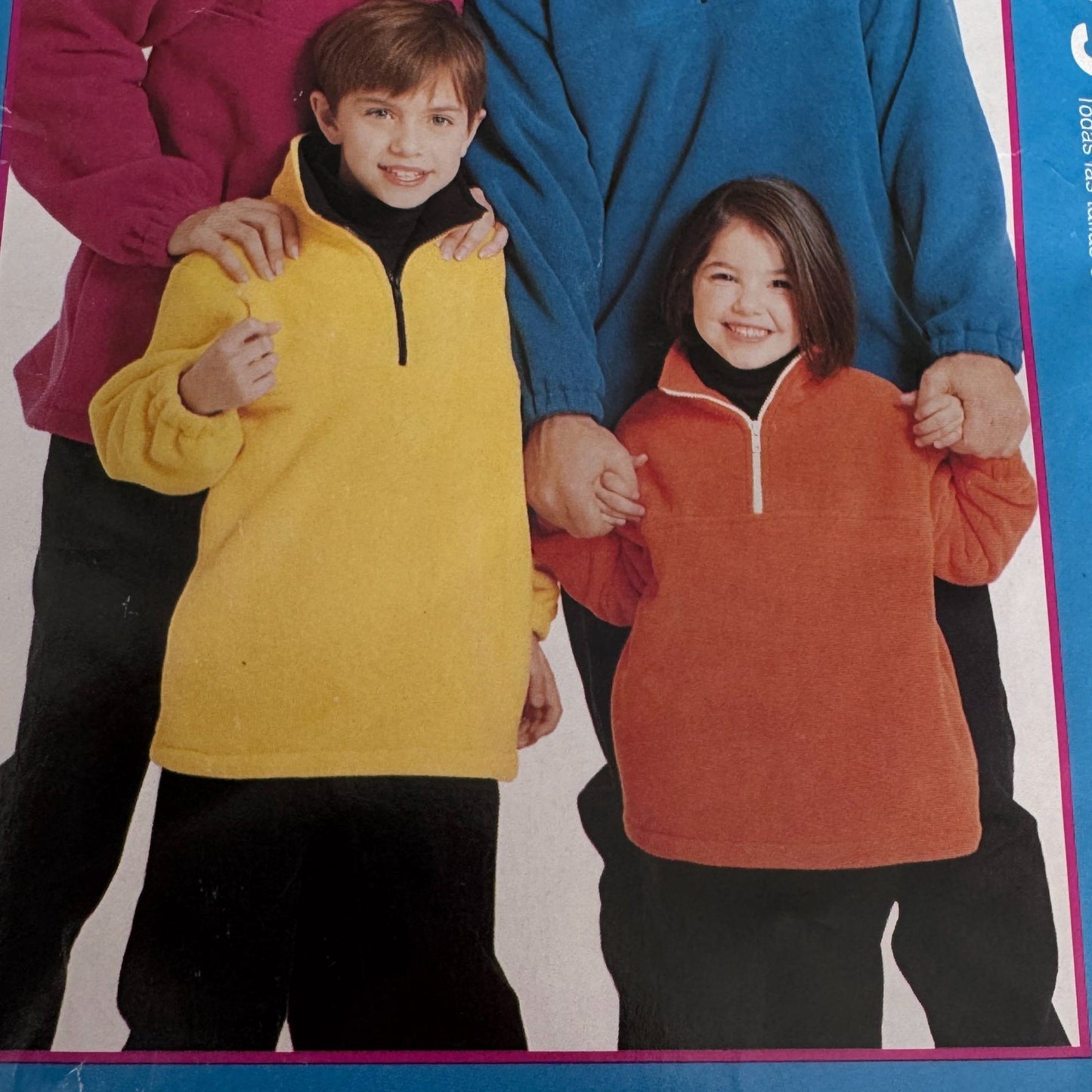 McCalls Sewing Pattern P379 Fleece Jacket Family Matching Kids Adults 1/4 Zip Uncut Fall Winter
