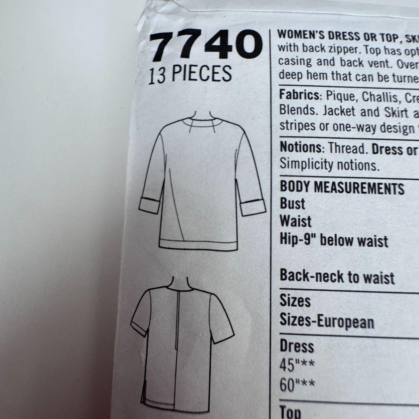 Simplicity Sewing Pattern 7740 90s Skirt Jacket Office Core 18W-24W Uncut Full Figure Solutions