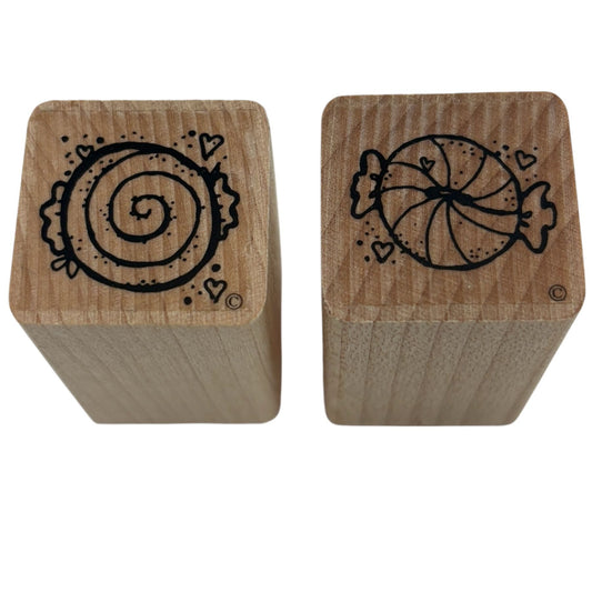 DOTS Rubber Stamps Christmas Wrapped Candy Peppermint Food Holiday Card Making