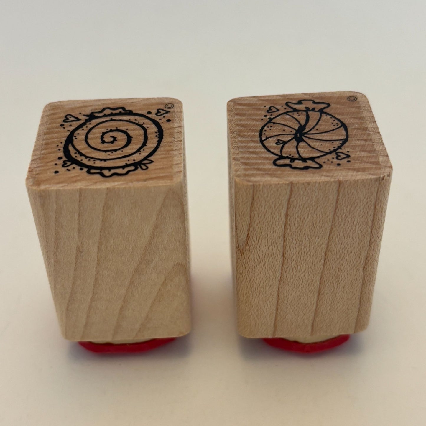 DOTS Rubber Stamps Christmas Wrapped Candy Peppermint Food Holiday Card Making