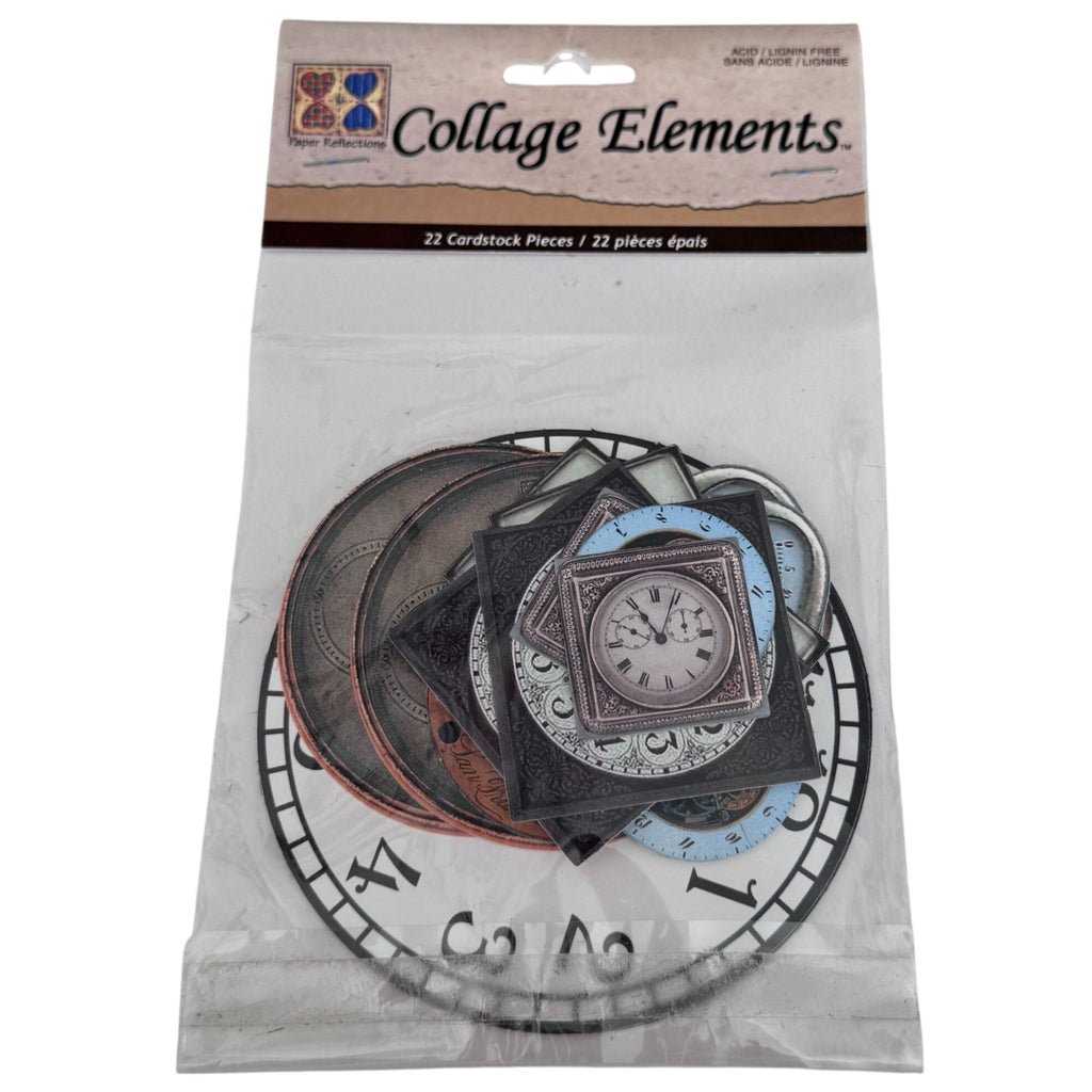 Paper Reflections Collage Elements Clock Faces Embellishments Steampunk Cardmaking Craft Time Ephemera Scrapbooking
