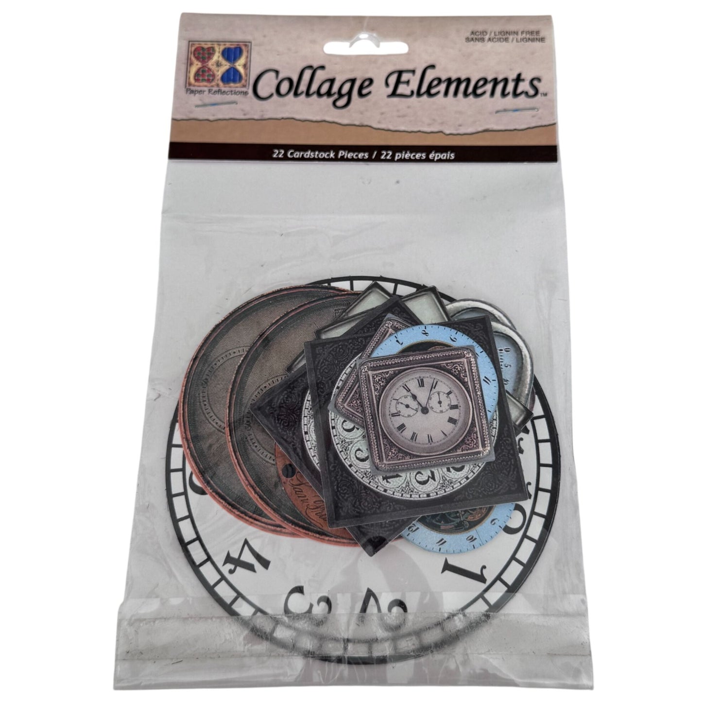 Paper Reflections Collage Elements Clock Faces Embellishments Steampunk Cardmaking Craft Time Ephemera Scrapbooking