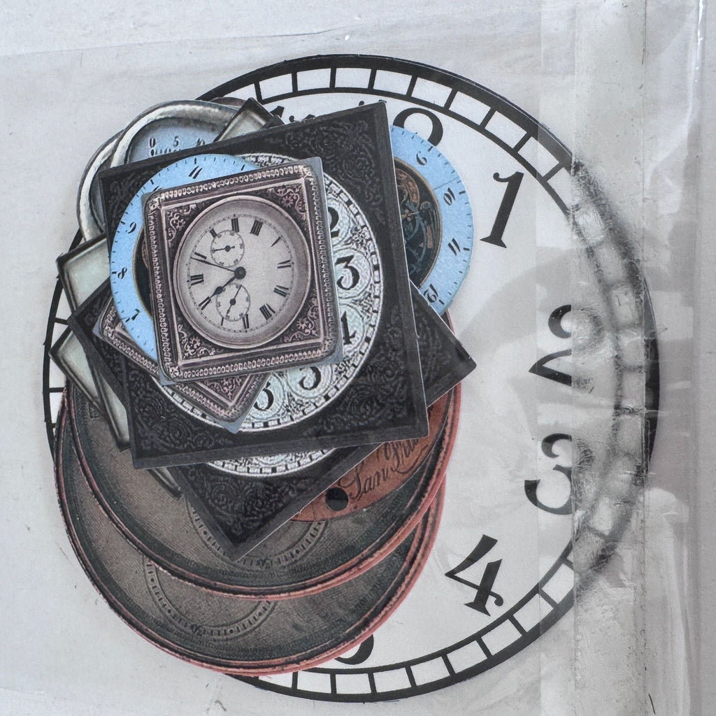Paper Reflections Collage Elements Clock Faces Embellishments Steampunk Cardmaking Craft Time Ephemera Scrapbooking