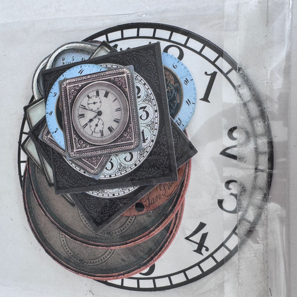 Paper Reflections Collage Elements Clock Faces Embellishments Steampunk Cardmaking Craft Time Ephemera Scrapbooking