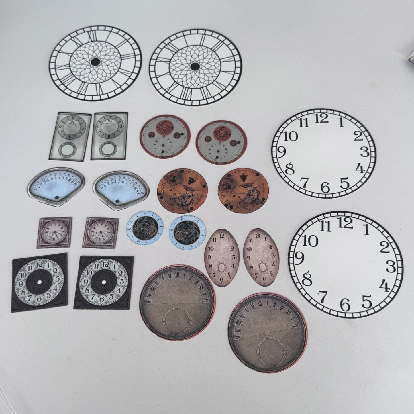 Paper Reflections Collage Elements Clock Faces Embellishments Steampunk Cardmaking Craft Time Ephemera Scrapbooking