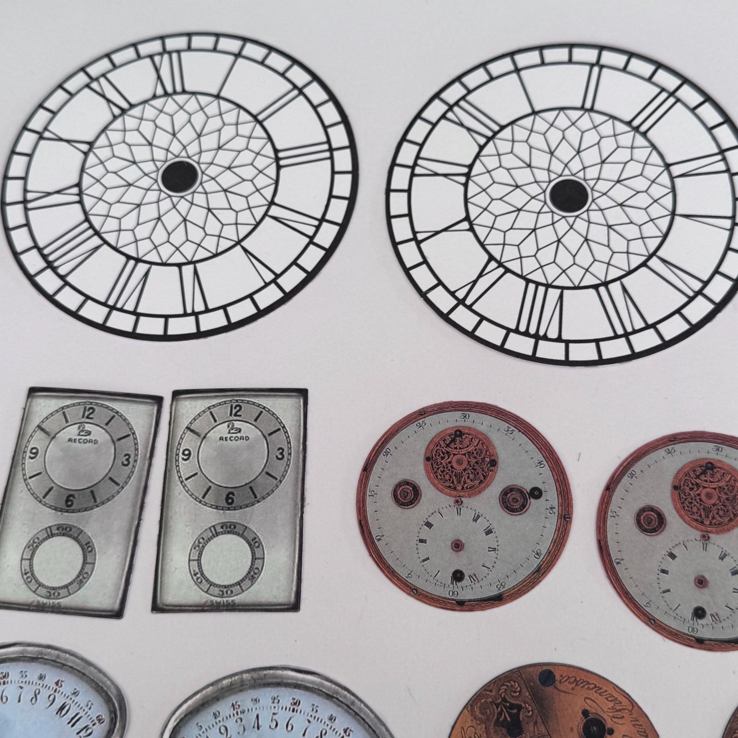 Paper Reflections Collage Elements Clock Faces Embellishments Steampunk Cardmaking Craft Time Ephemera Scrapbooking