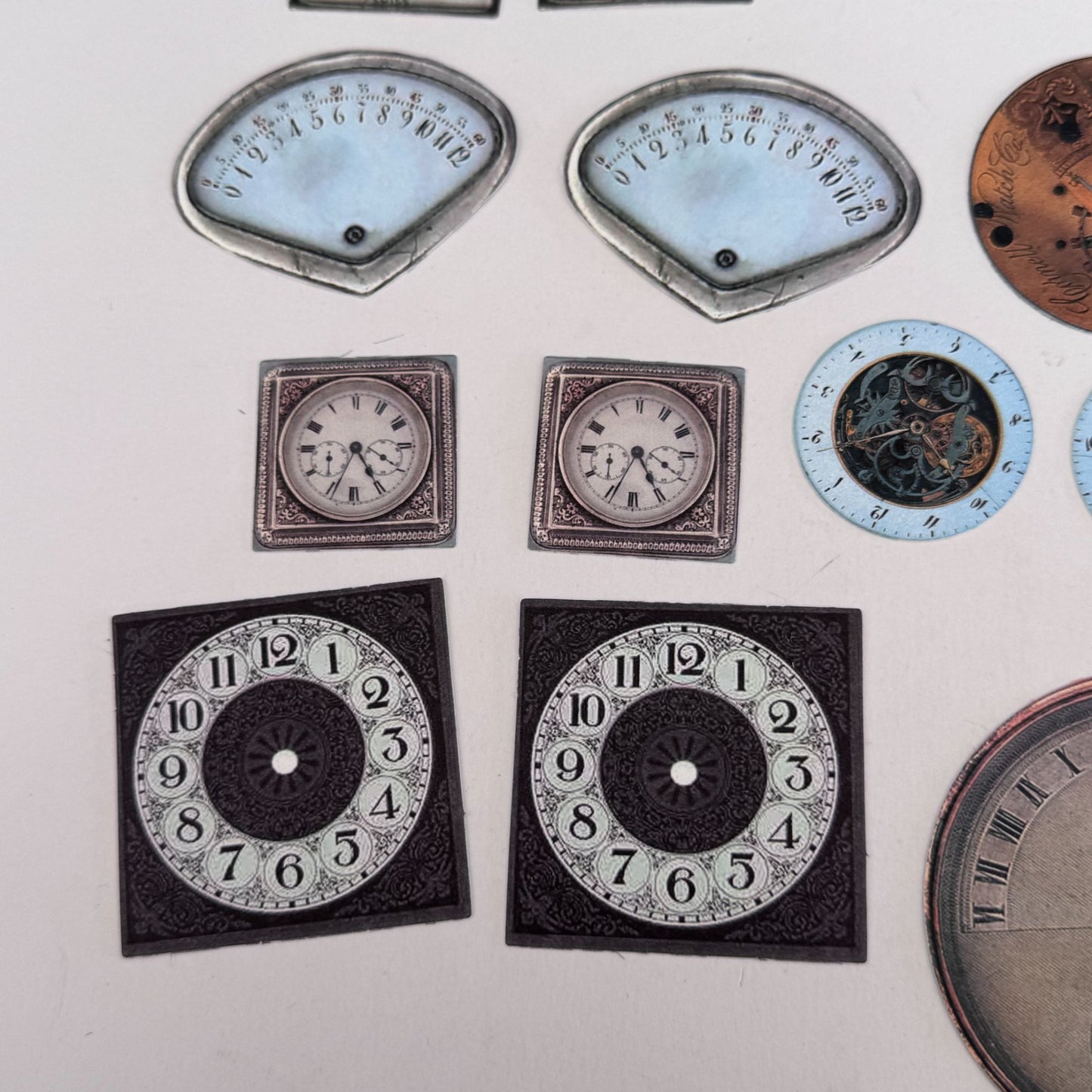 Paper Reflections Collage Elements Clock Faces Embellishments Steampunk Cardmaking Craft Time Ephemera Scrapbooking