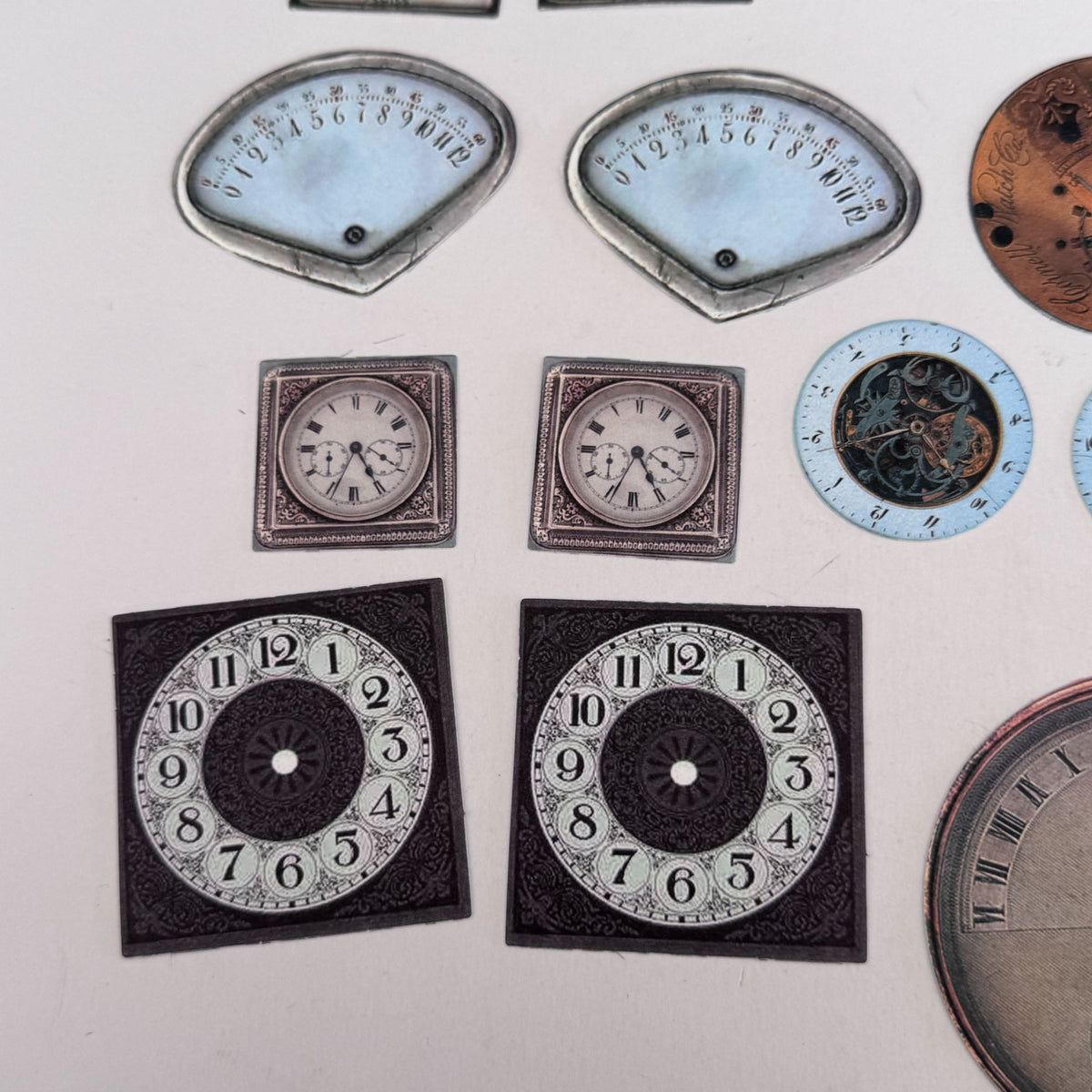 Paper Reflections Collage Elements Clock Faces Embellishments Steampunk Cardmaking Craft Time Ephemera Scrapbooking