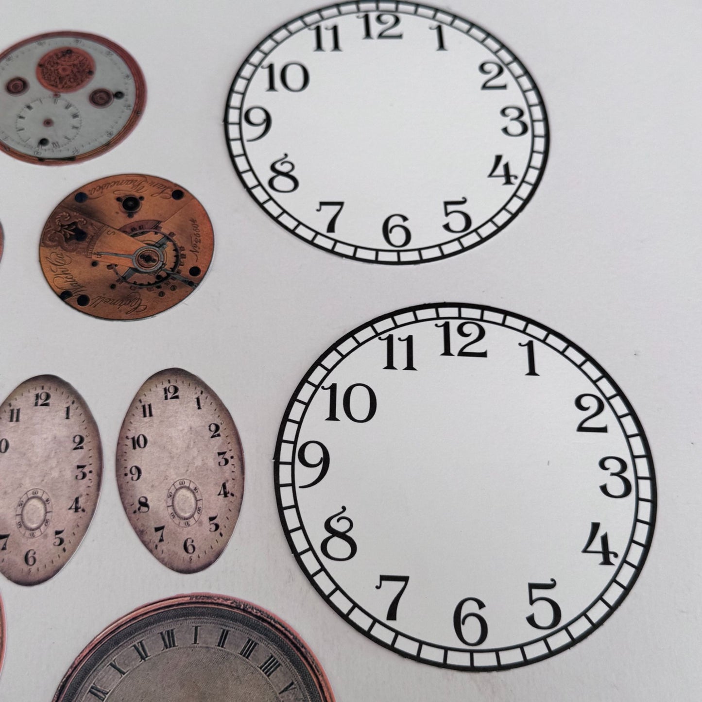 Paper Reflections Collage Elements Clock Faces Embellishments Steampunk Cardmaking Craft Time Ephemera Scrapbooking
