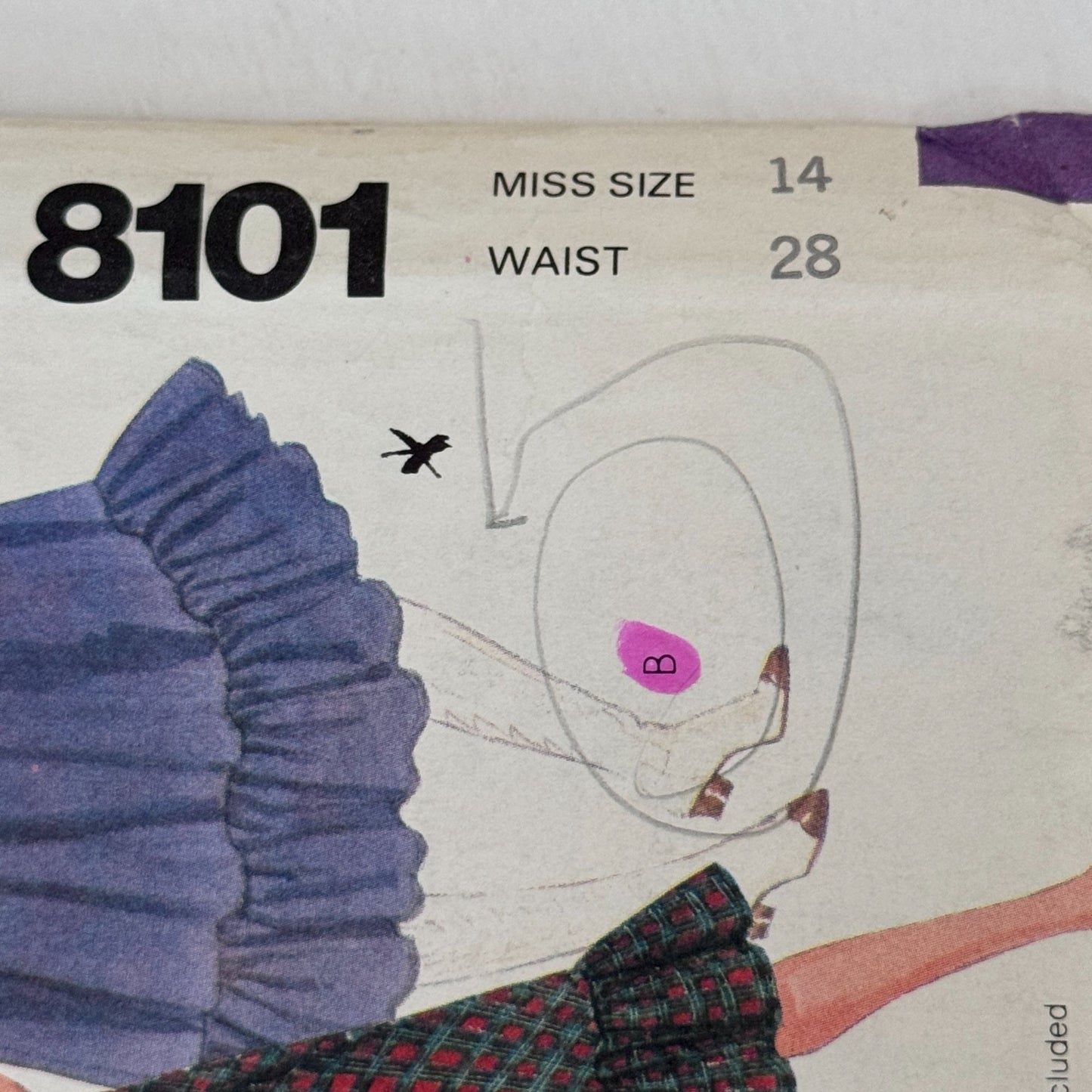 McCalls Sewing Pattern 8101 80s High Waist Prairie Skirt Culotte 14 Uncut Flared Skirts