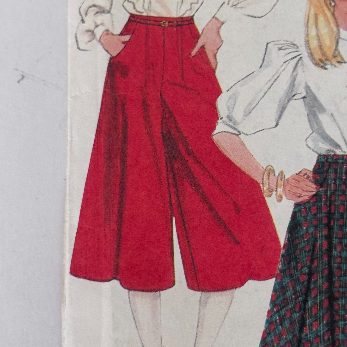 McCalls Sewing Pattern 8101 80s High Waist Prairie Skirt Culotte 14 Uncut Flared Skirts