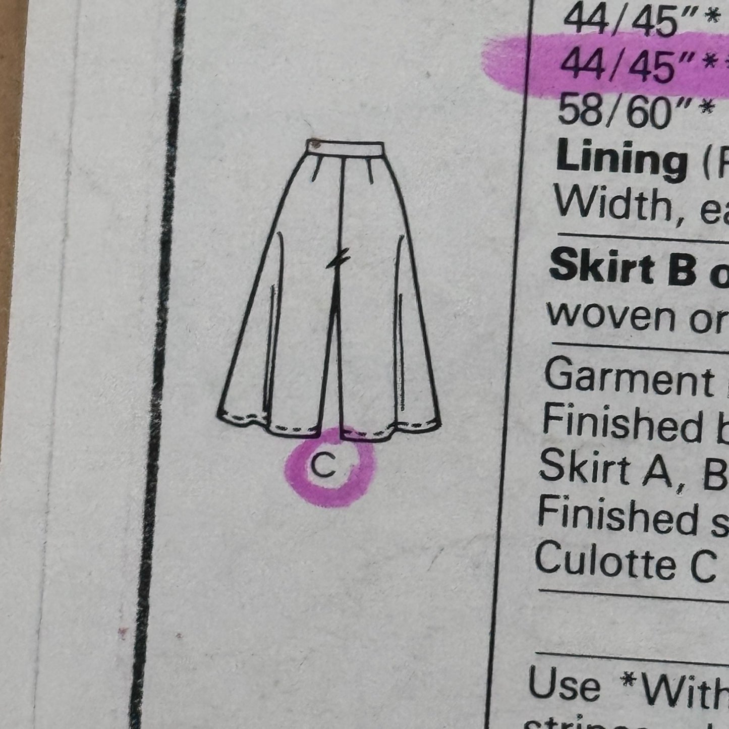 McCalls Sewing Pattern 8101 80s High Waist Prairie Skirt Culotte 14 Uncut Flared Skirts