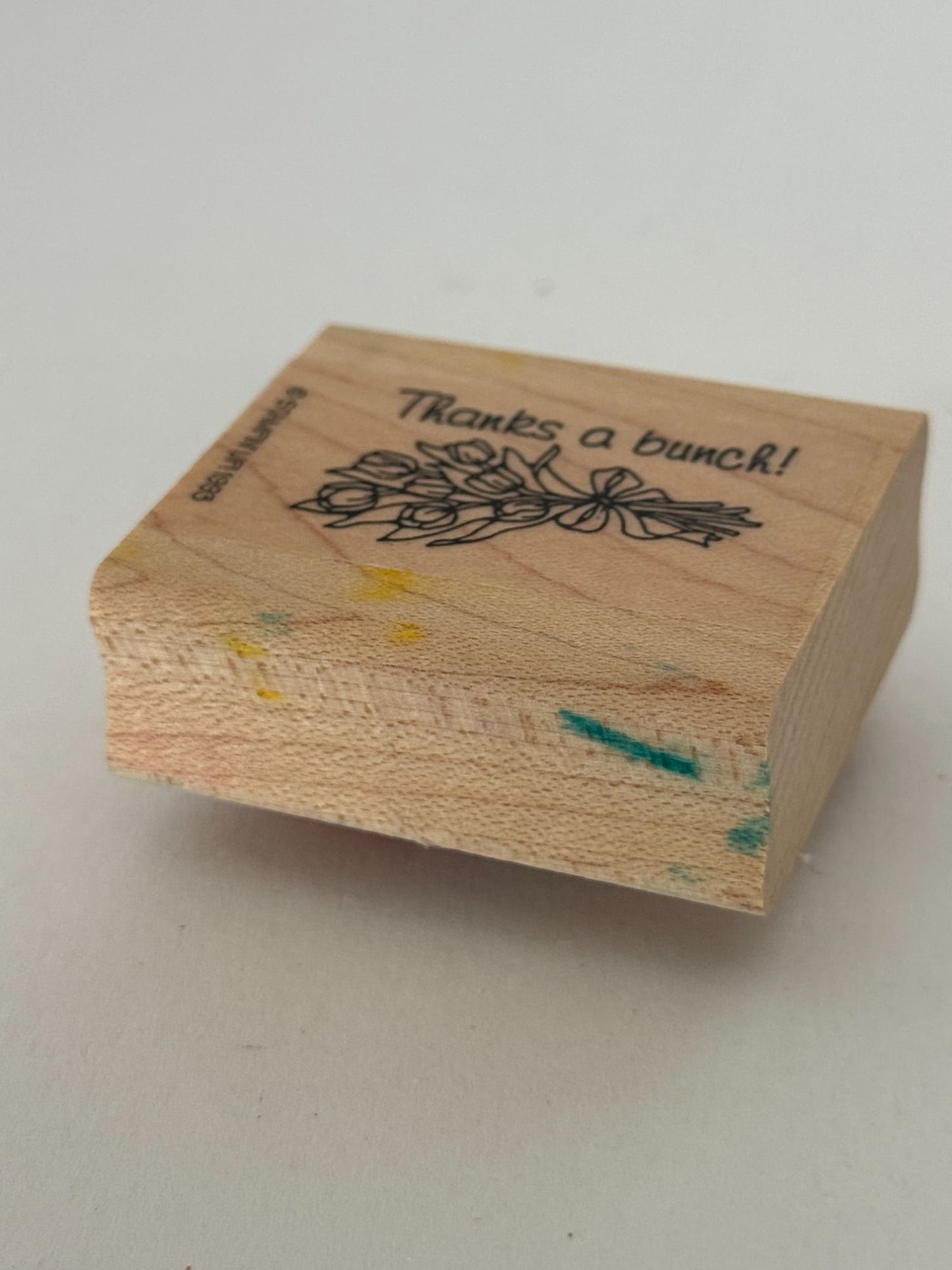 Stampin Up Rubber Stamp Thanks A Bunch Flower Bouquet Pun Thank You Card Making