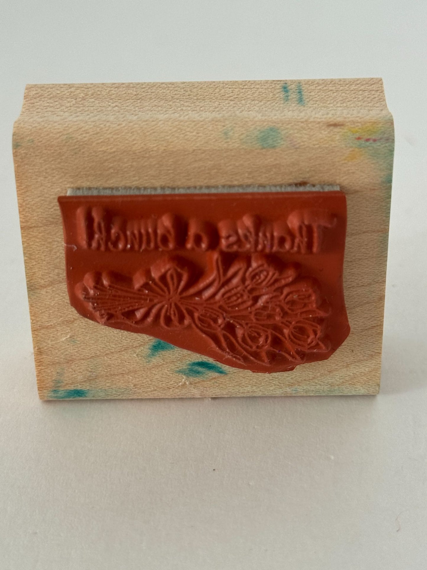 Stampin Up Rubber Stamp Thanks A Bunch Flower Bouquet Pun Thank You Card Making
