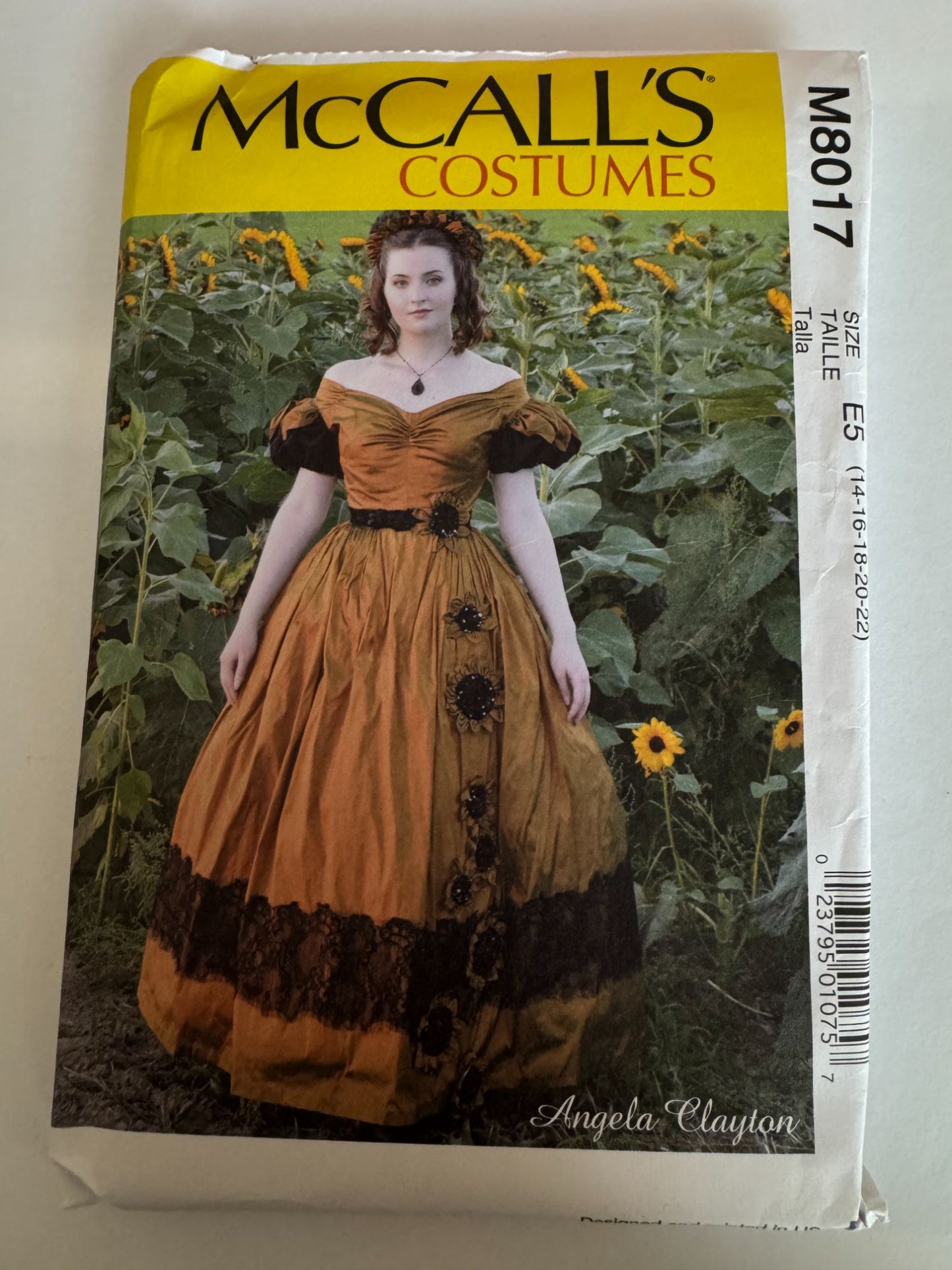 McCalls Costume Sewing Pattern M8017 Historical Dress Gown 14-22 Angela Clayton