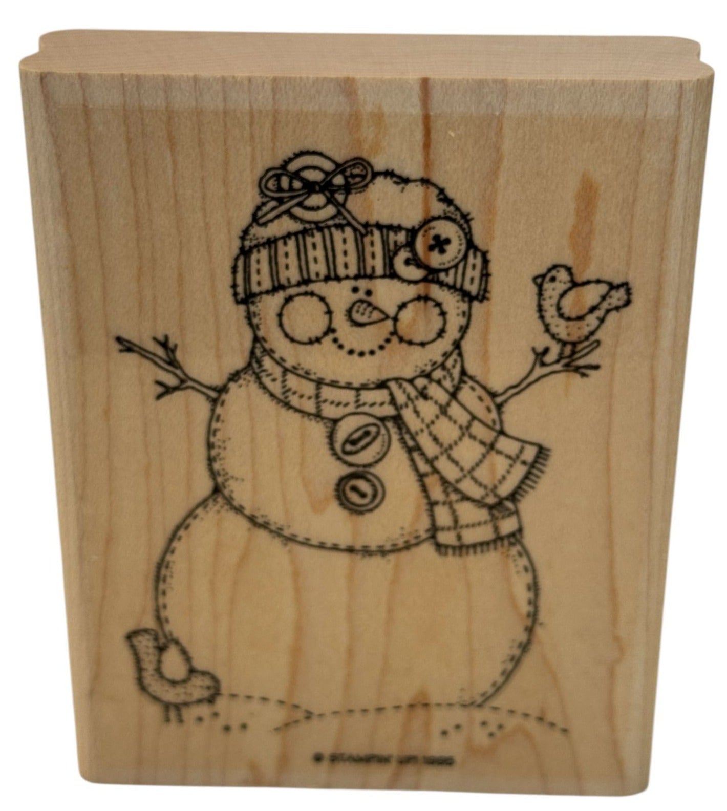 Stampin Up Rubber Stamp Snowman Buttons Country Bird Christmas Winter Holidays