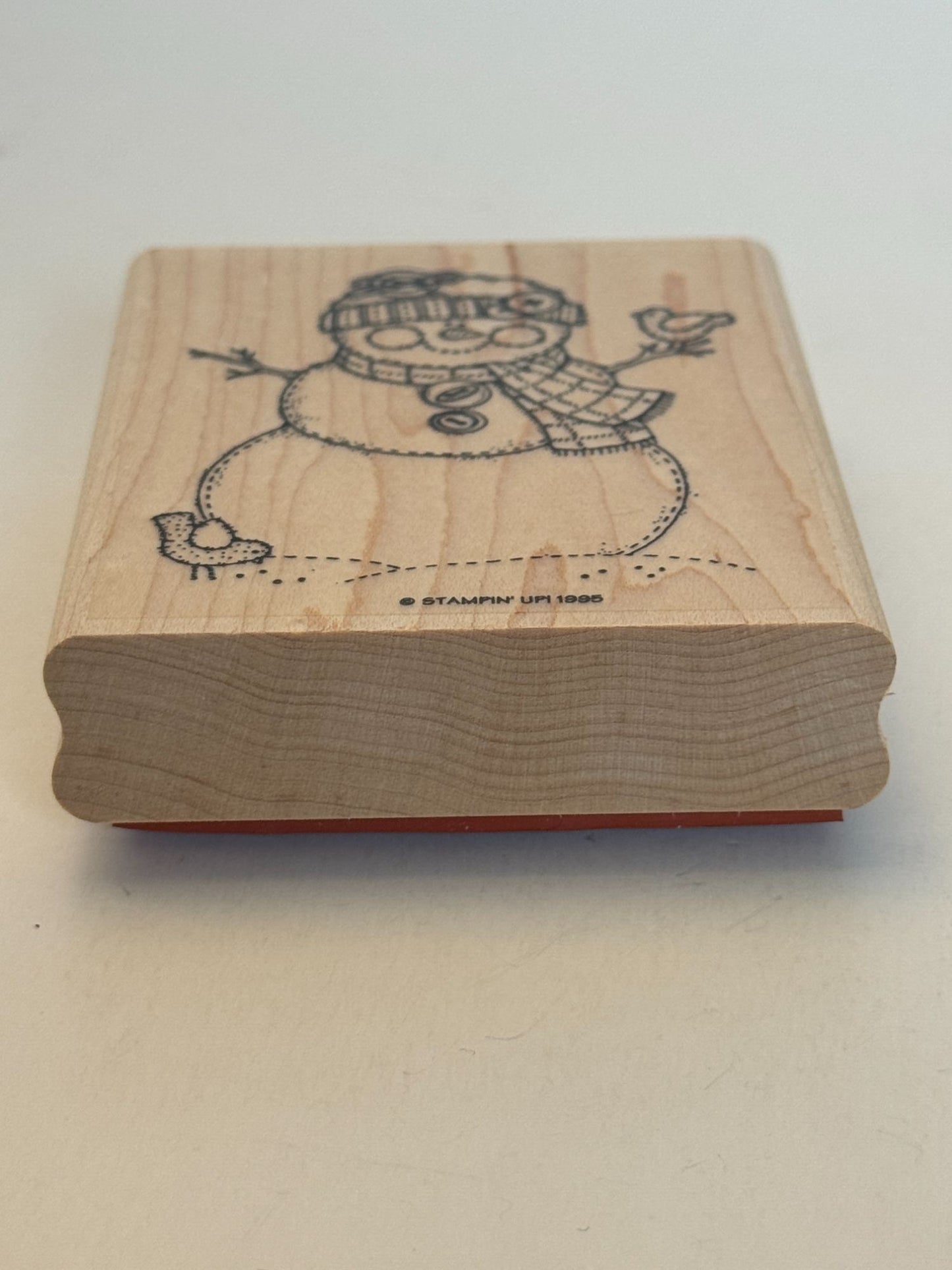 Stampin Up Rubber Stamp Snowman Buttons Country Bird Christmas Winter Holidays