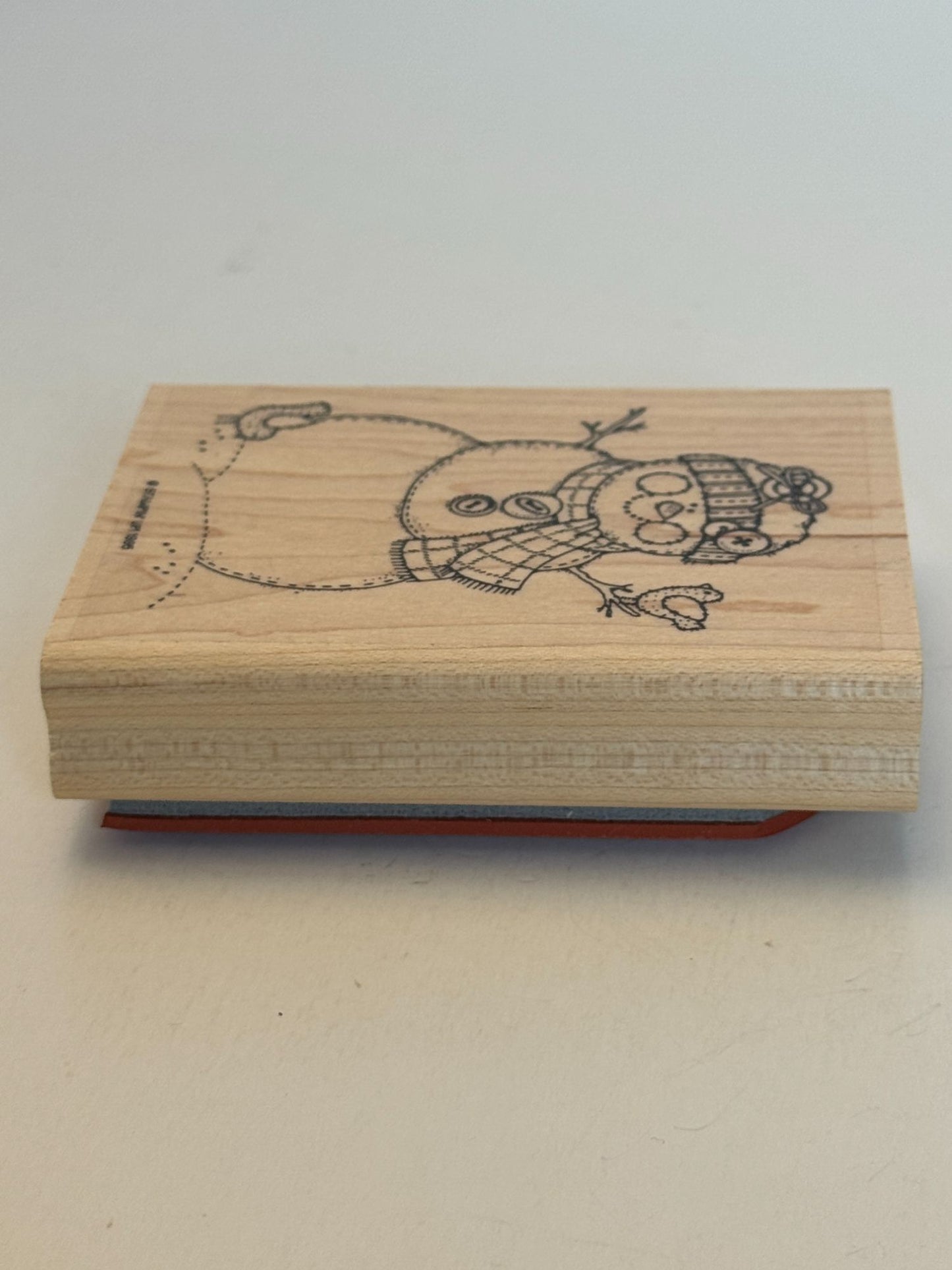 Stampin Up Rubber Stamp Snowman Buttons Country Bird Christmas Winter Holidays
