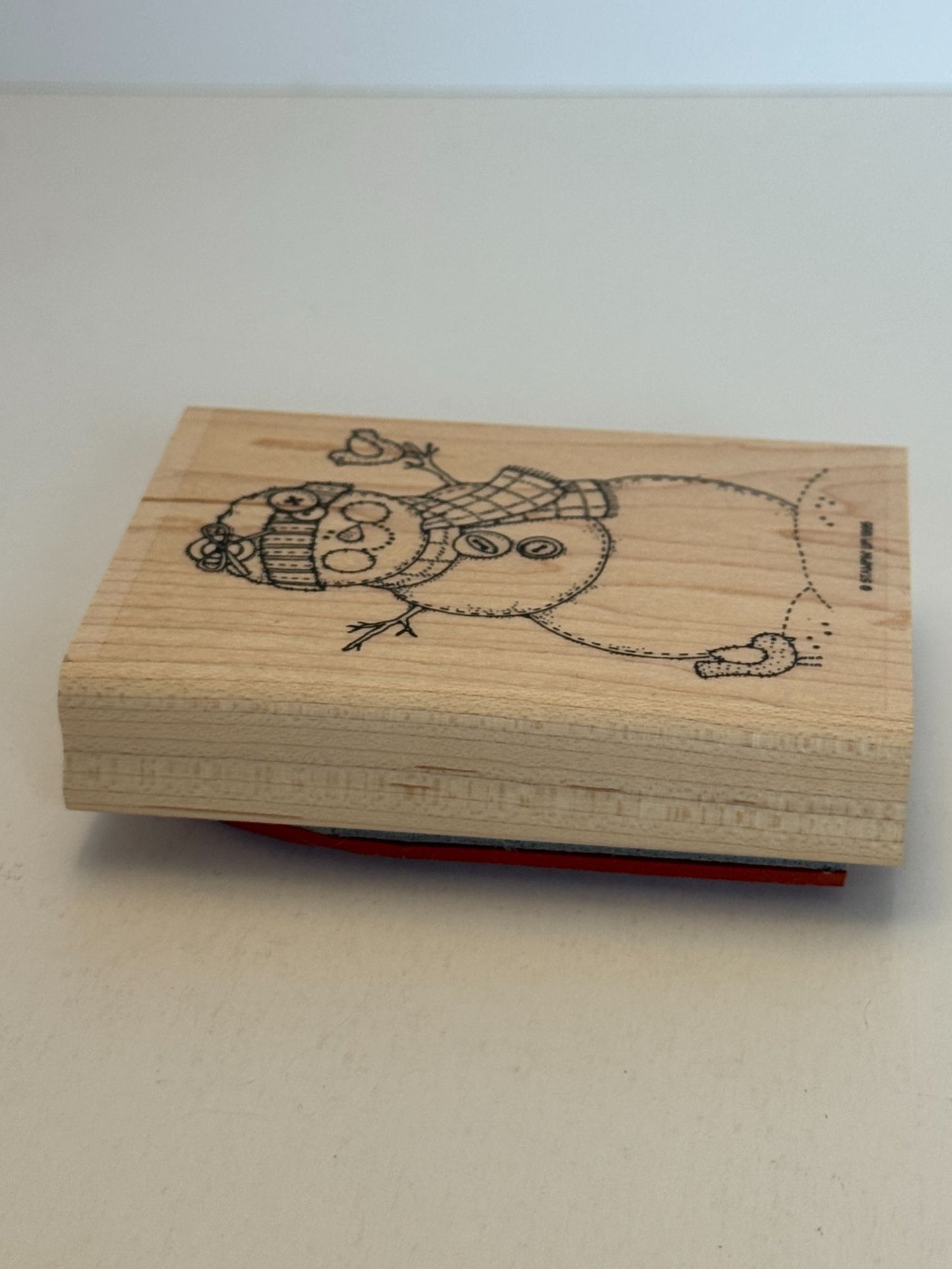 Stampin Up Rubber Stamp Snowman Buttons Country Bird Christmas Winter Holidays