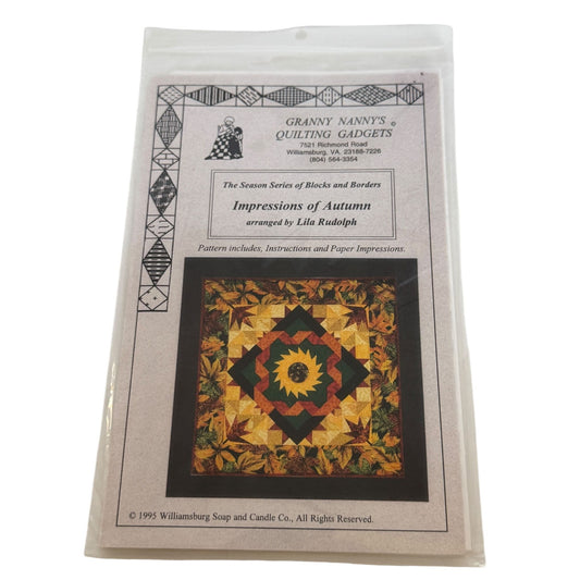 Granny Nannys Quilting Gadgets Quilt Pattern Impressions of Autumn Blocks Border