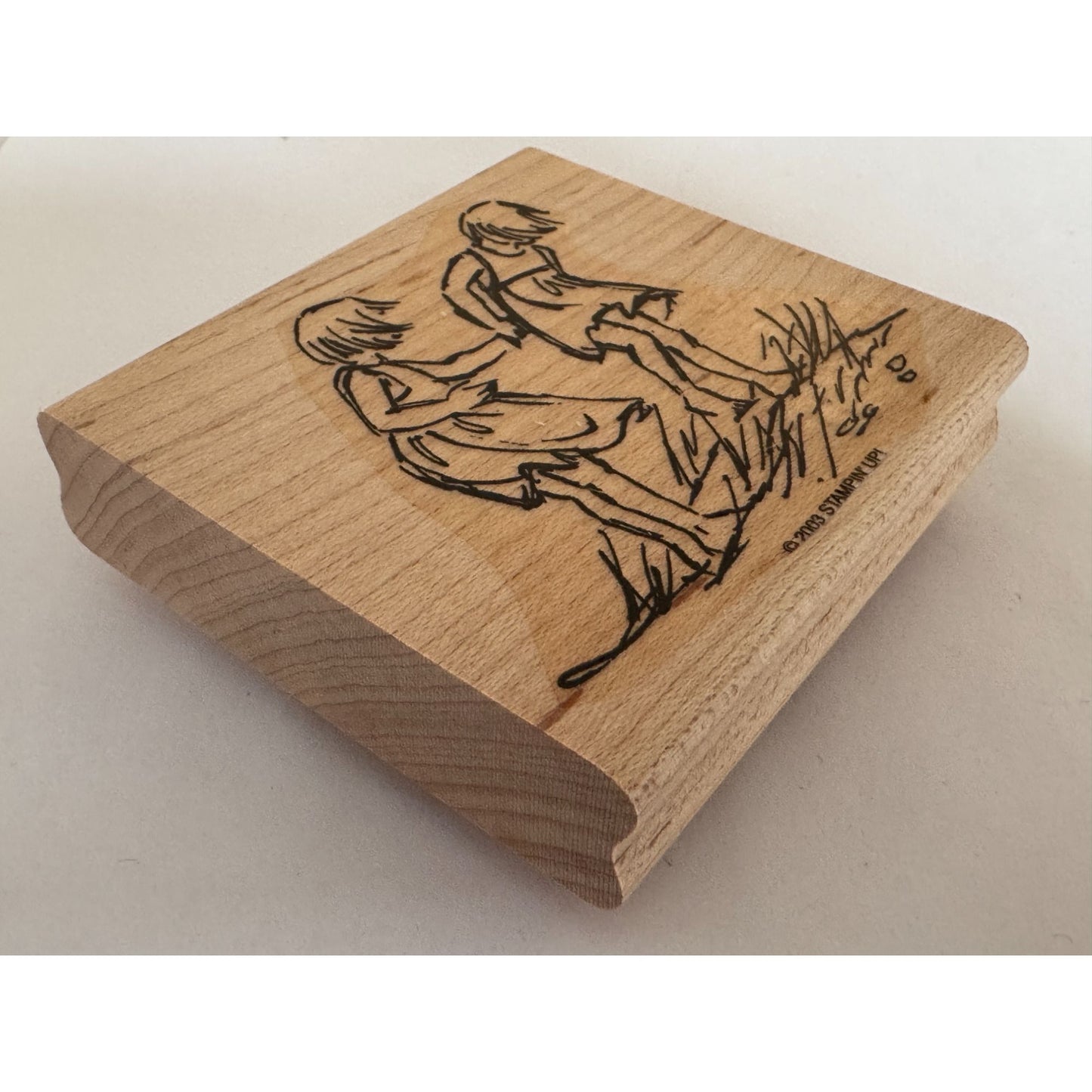 Stampin Up Rubber Stamp Two Girls Playing Outdoors Kids Friendship Card Making
