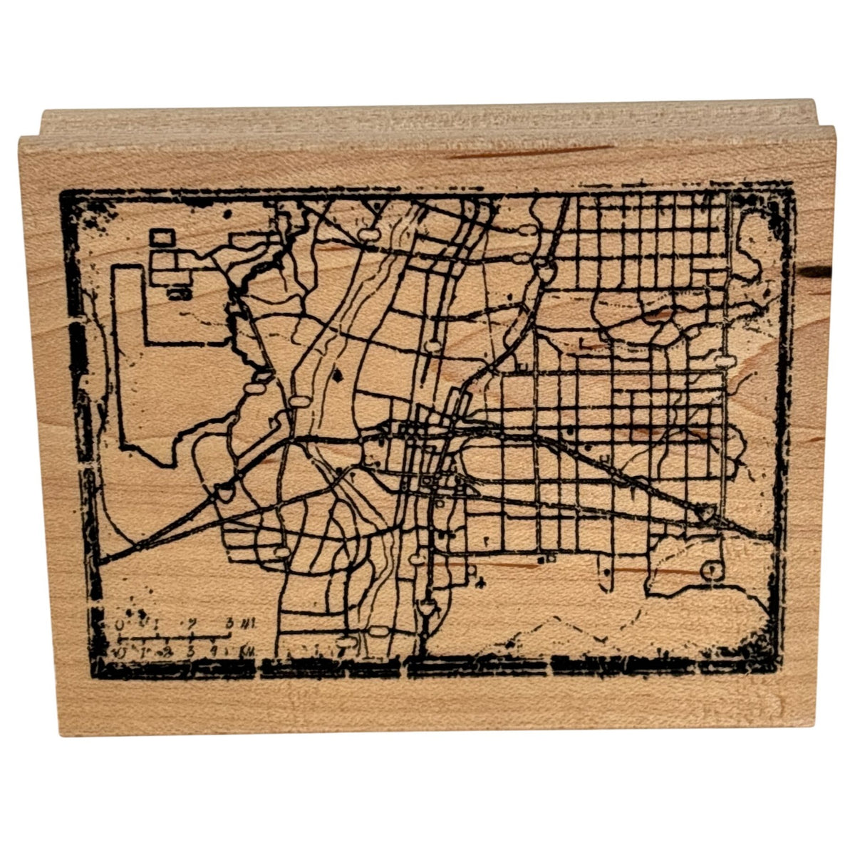 Club Stamp Rubber Stamp City Street Map Travel Journal Cardmaking Urban Grid Geography Scrapbooking