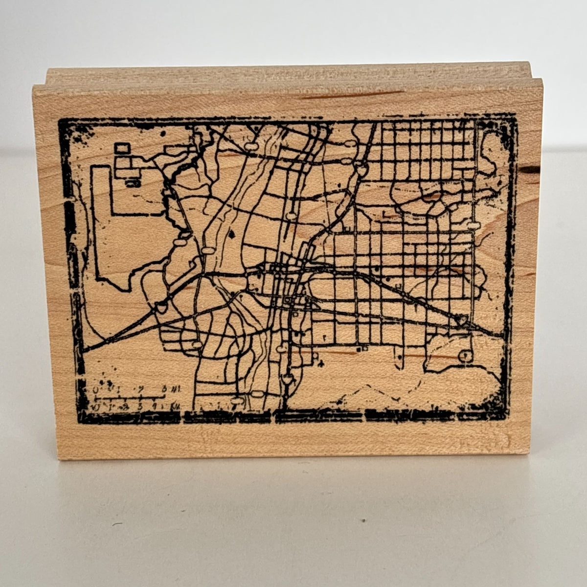 Club Stamp Rubber Stamp City Street Map Travel Journal Cardmaking Urban Grid Geography Scrapbooking