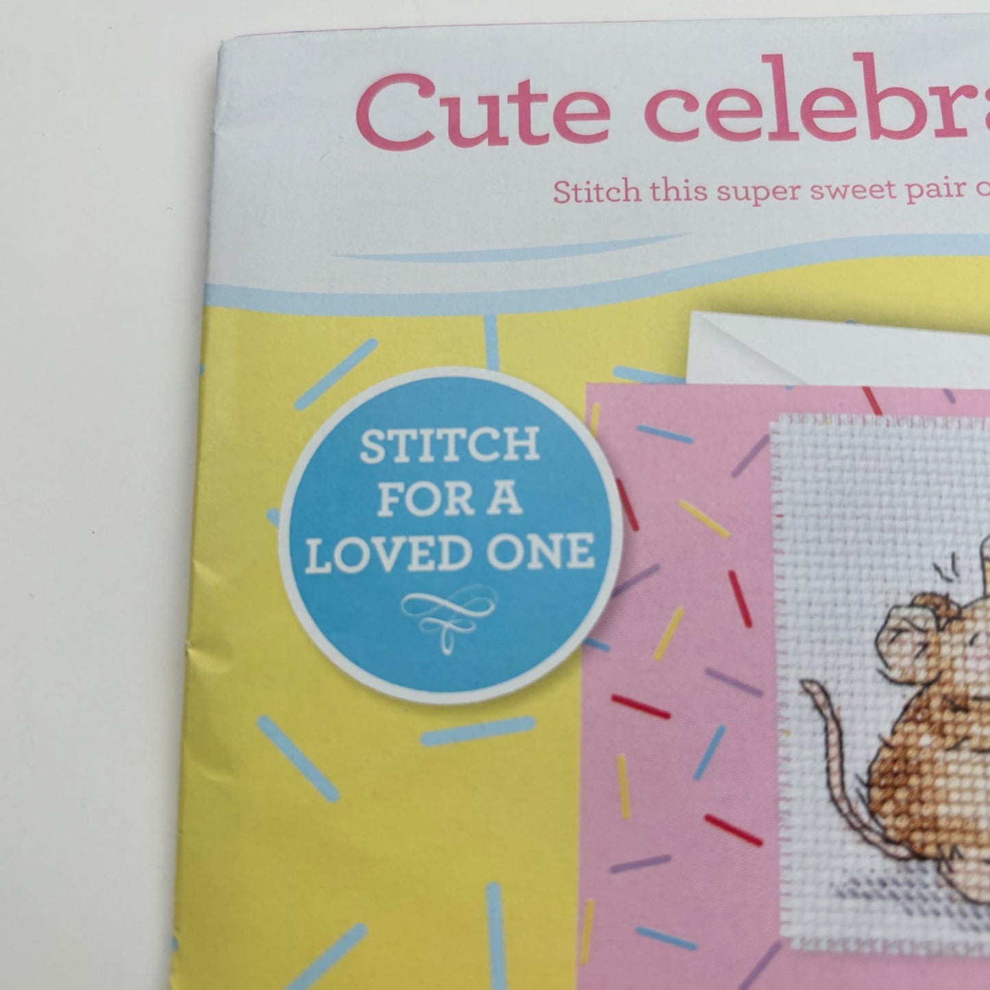 The World of Cross Stitching Cross Stitch Birthday Card Kit Cute Celebration Mouse Mice Margaret Sherry