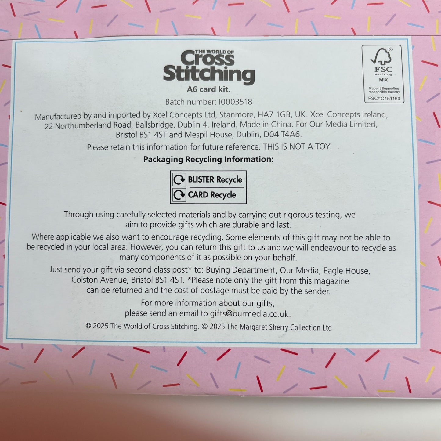 The World of Cross Stitching Cross Stitch Birthday Card Kit Cute Celebration Mouse Mice Margaret Sherry