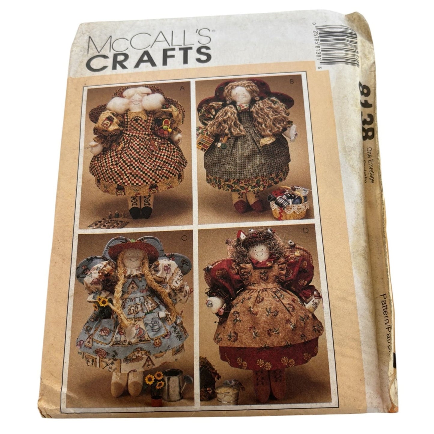 McCalls Sewing Pattern 8138 Country Angel Dolls Outfits Cooking Bird Garden UC