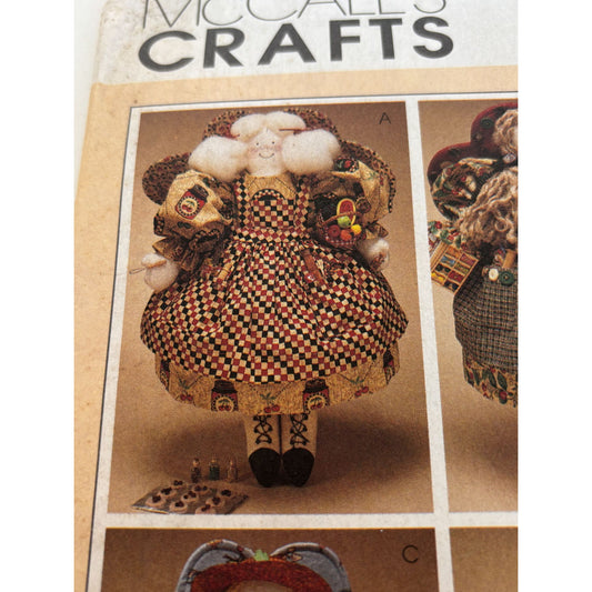 McCalls Sewing Pattern 8138 Country Angel Dolls Outfits Cooking Bird Garden UC