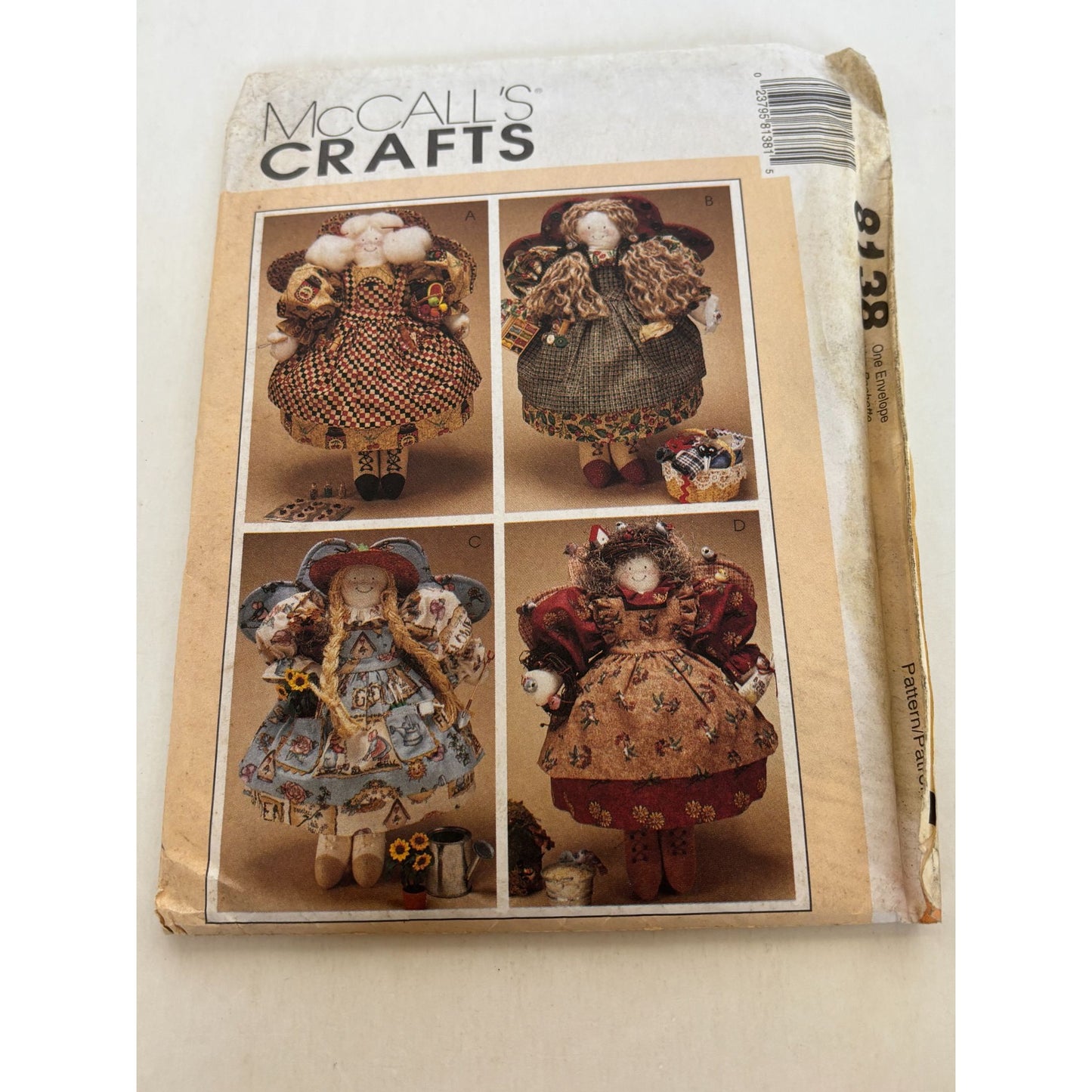 McCalls Sewing Pattern 8138 Country Angel Dolls Outfits Cooking Bird Garden UC