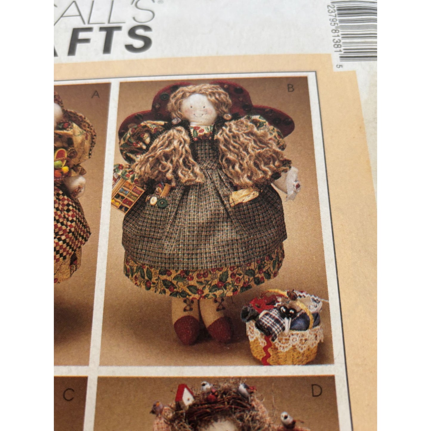 McCalls Sewing Pattern 8138 Country Angel Dolls Outfits Cooking Bird Garden UC