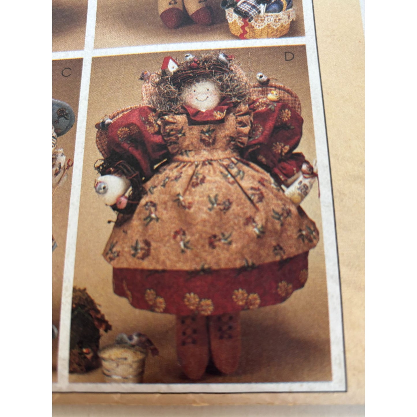 McCalls Sewing Pattern 8138 Country Angel Dolls Outfits Cooking Bird Garden UC
