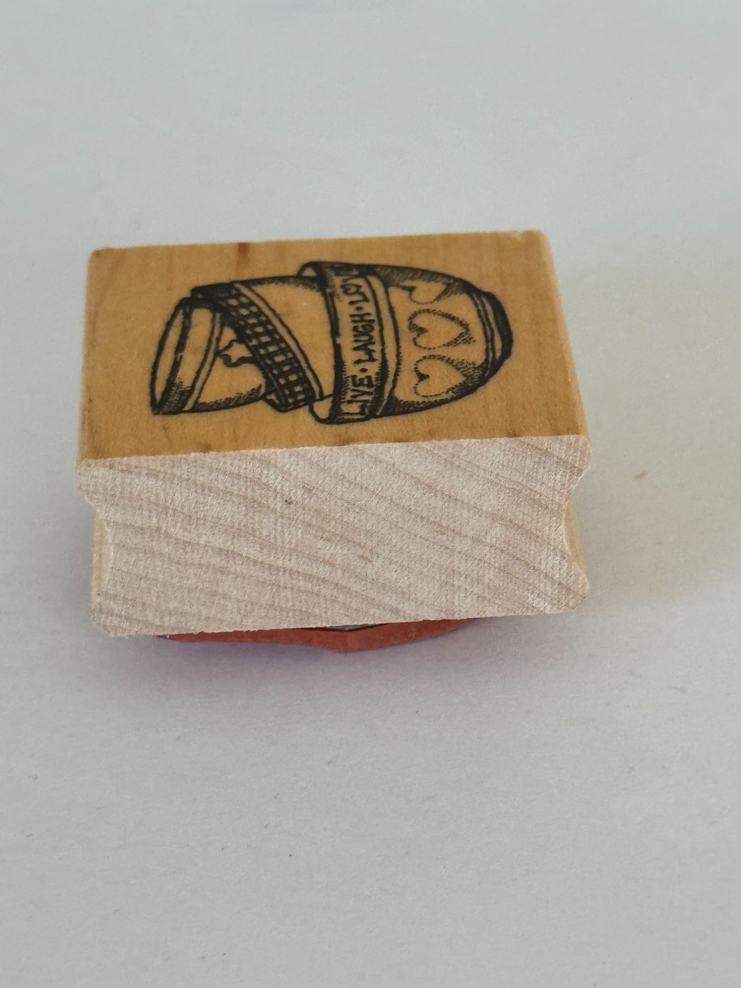 Great Impressions Rubber Stamp Stacked Bowls Live Laugh Love Baking Cooking Wood