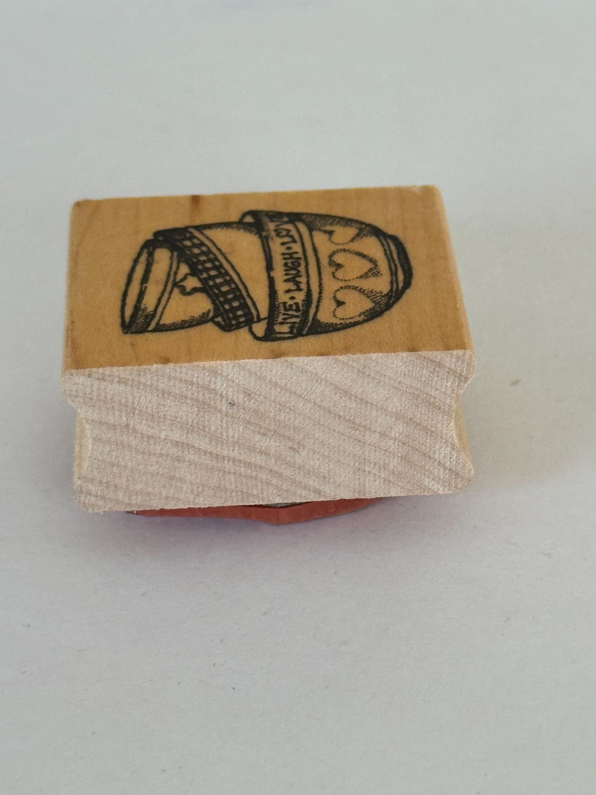 Great Impressions Rubber Stamp Stacked Bowls Live Laugh Love Baking Cooking Wood