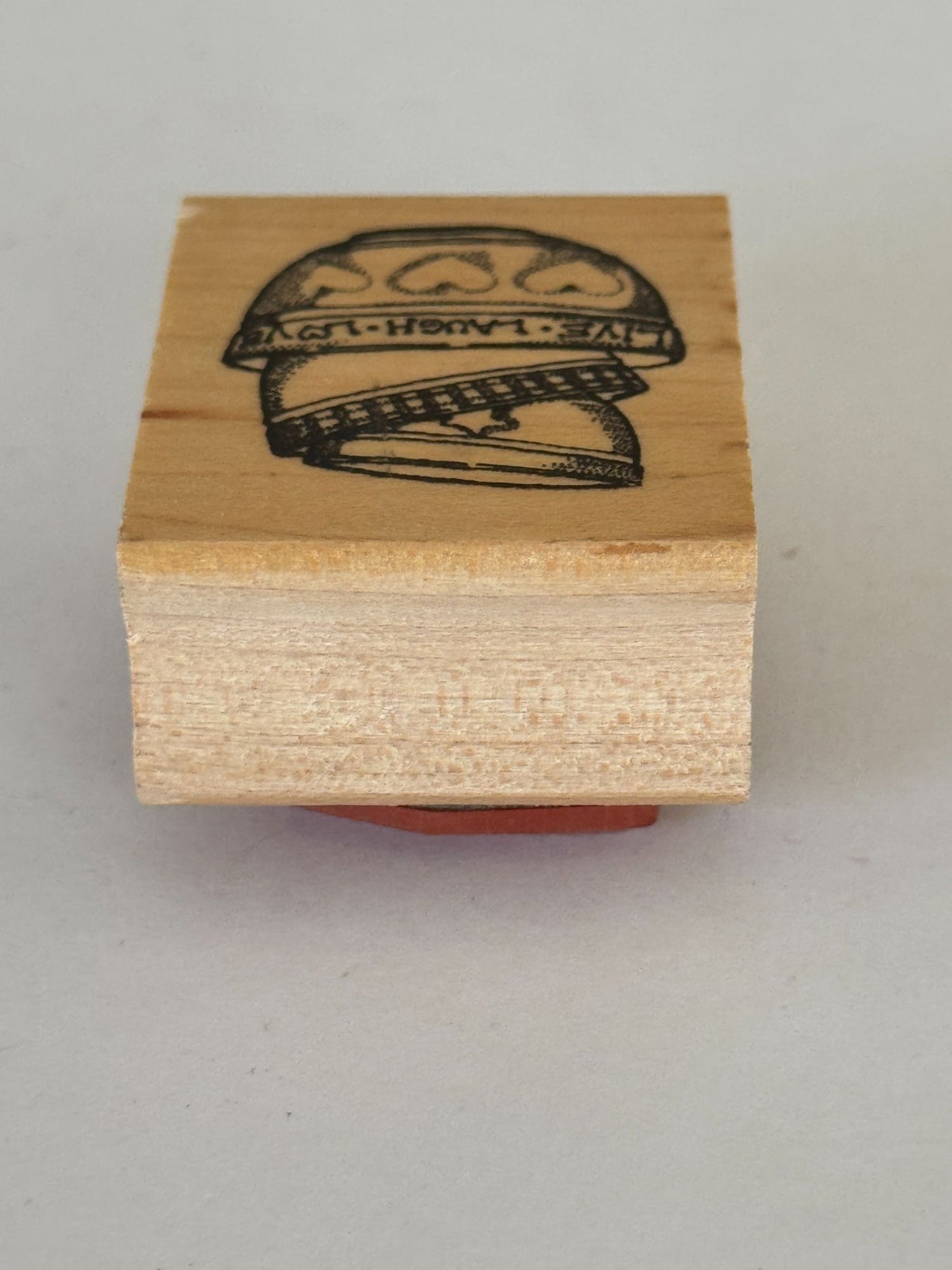 Great Impressions Rubber Stamp Stacked Bowls Live Laugh Love Baking Cooking Wood