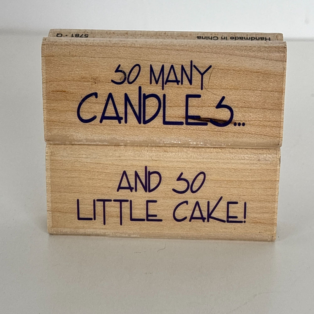 Inkadinkado Rubber Stamp Set Funny Birthday So Many Candles And So Little Cake Humor