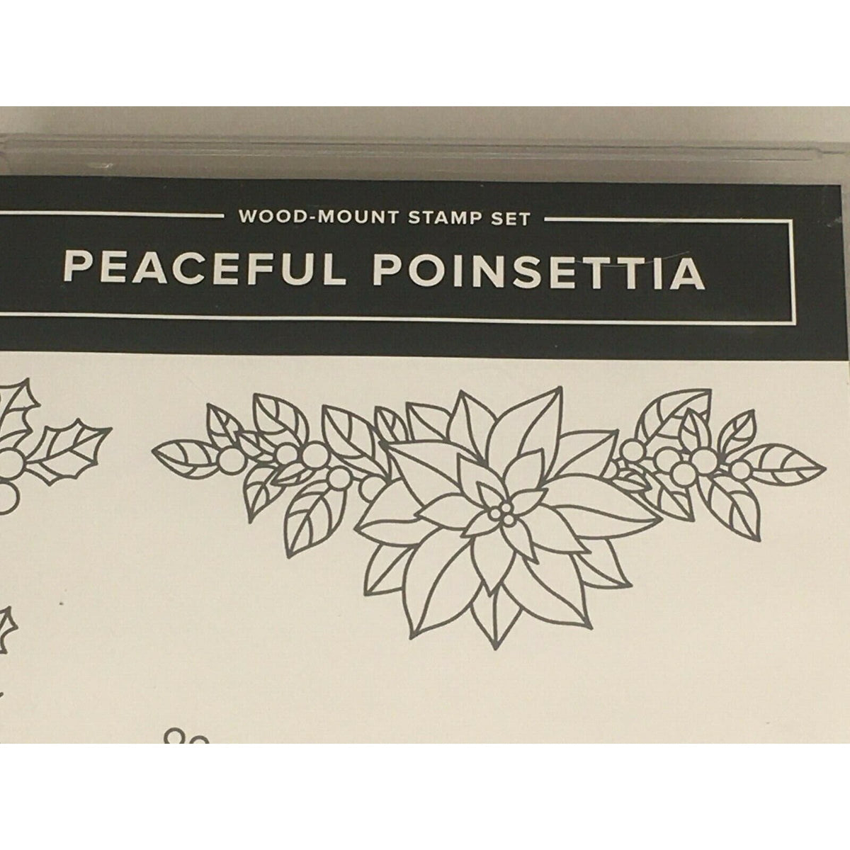 Stampin Up Peaceful Poinsettia Rubber Stamp Set Christmas Holly Berries Peace
