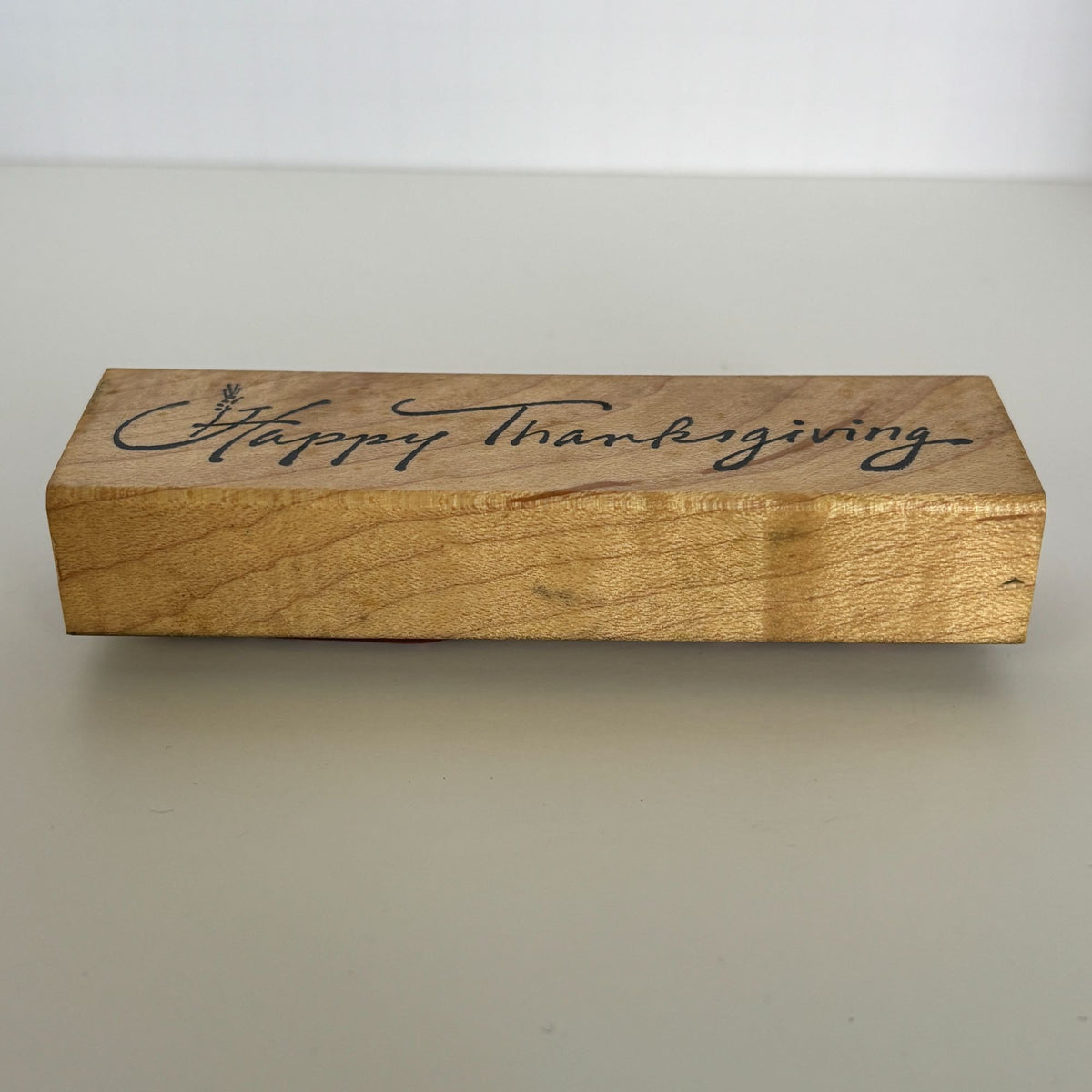 Delafield Rubber Stamp Happy Thanksgiving Wheat Script Cardmaking Sentiment Fall Autumn Words Holidays