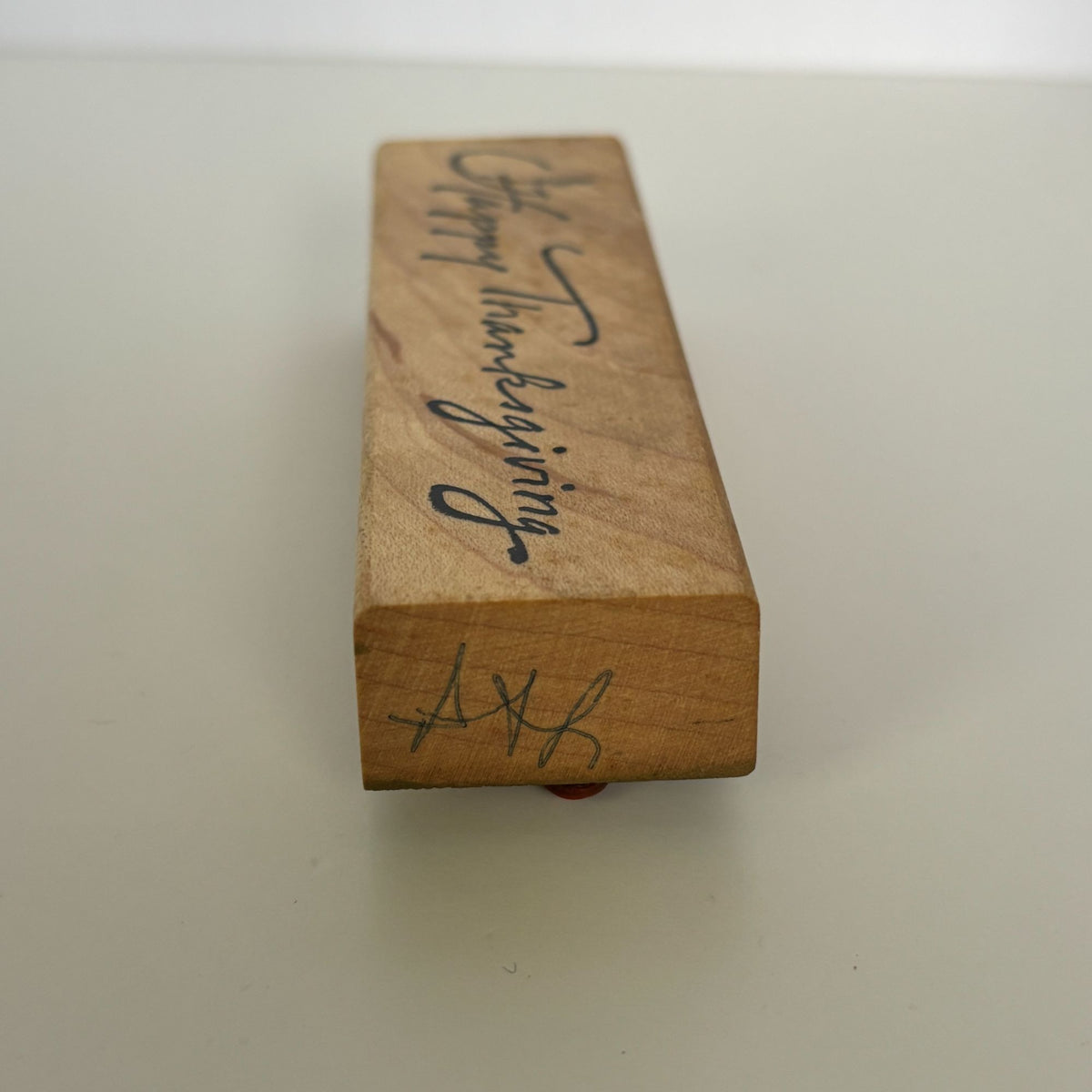 Delafield Rubber Stamp Happy Thanksgiving Wheat Script Cardmaking Sentiment Fall Autumn Words Holidays