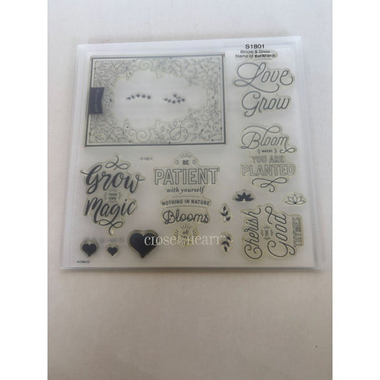 CTMH Acrylic Stamp Set Bloom and Grow Flower Garden Seed Packet My Acrylix S1801