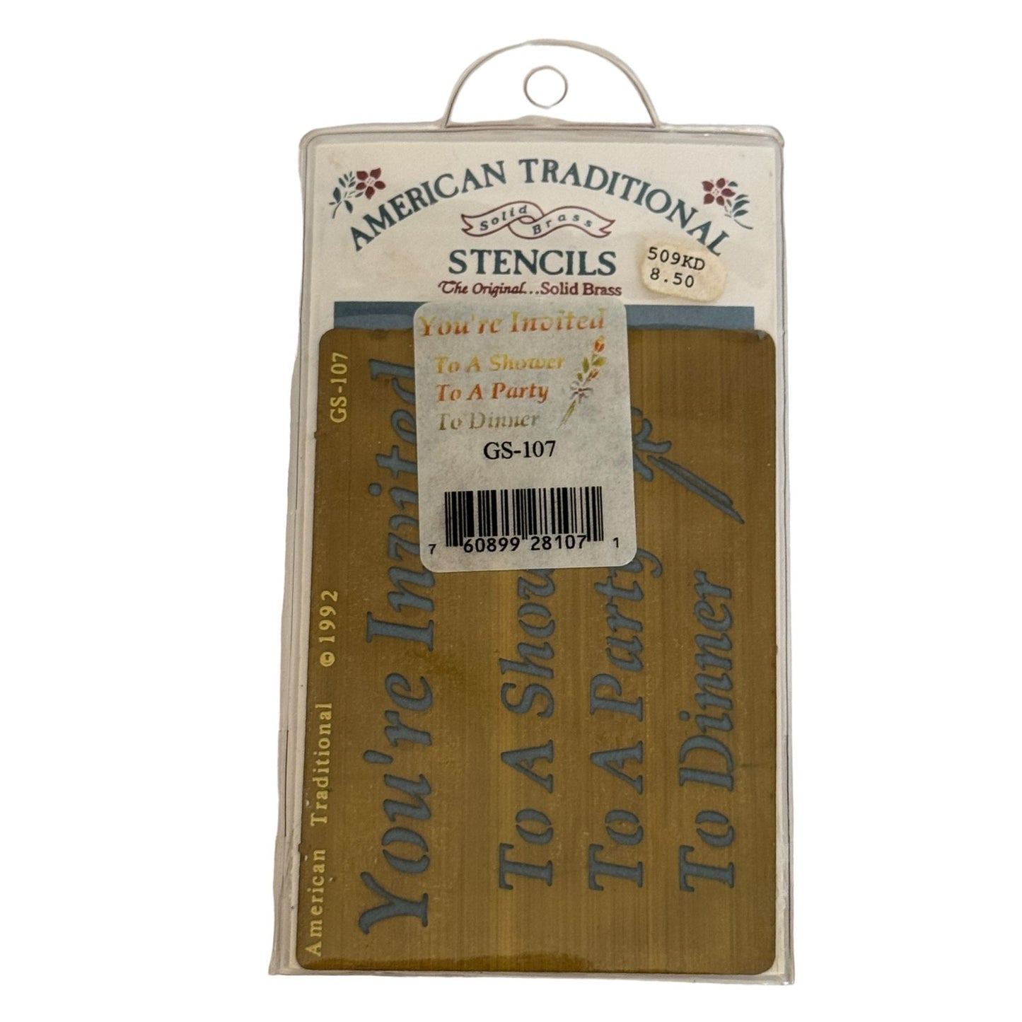 American Traditional Brass Stencil You are Invited To Shower Party Dinner GS-107