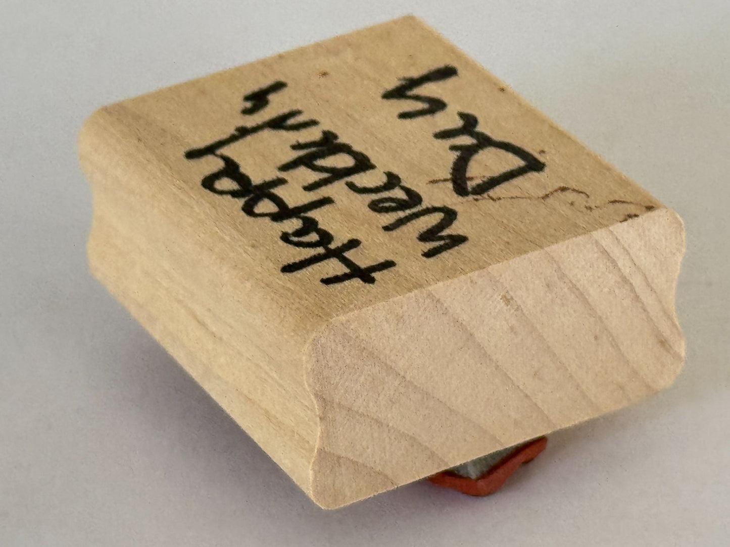 Happy Wedding Day Rubber Stamp Cursive Sentiment Card Making Word Elegant Script