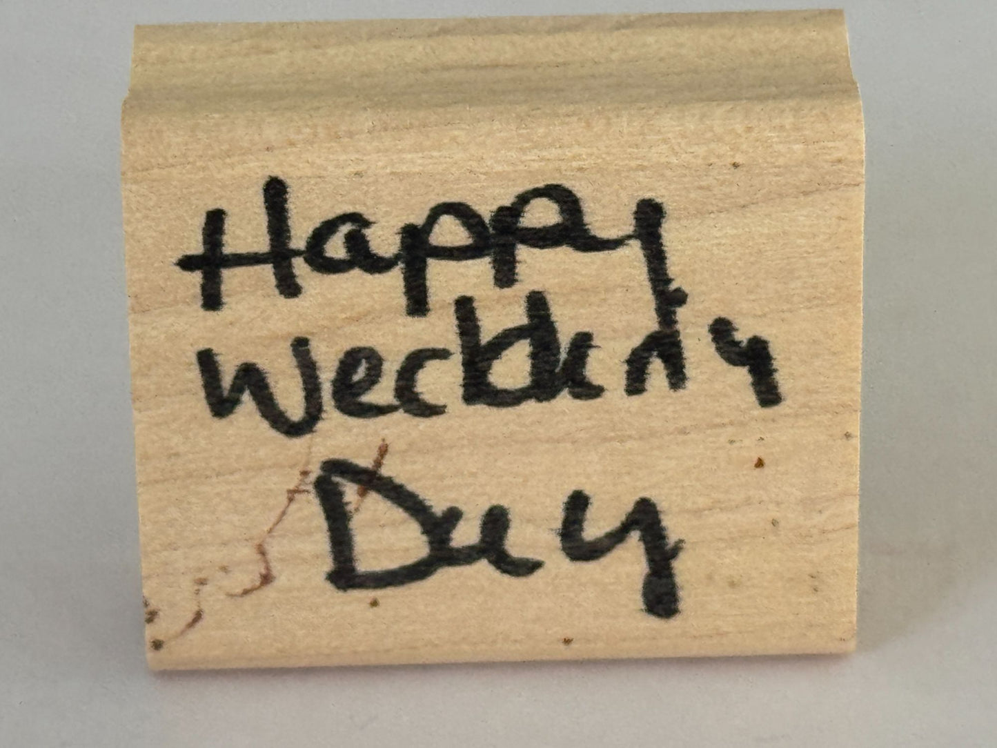 Happy Wedding Day Rubber Stamp Cursive Sentiment Card Making Word Elegant Script