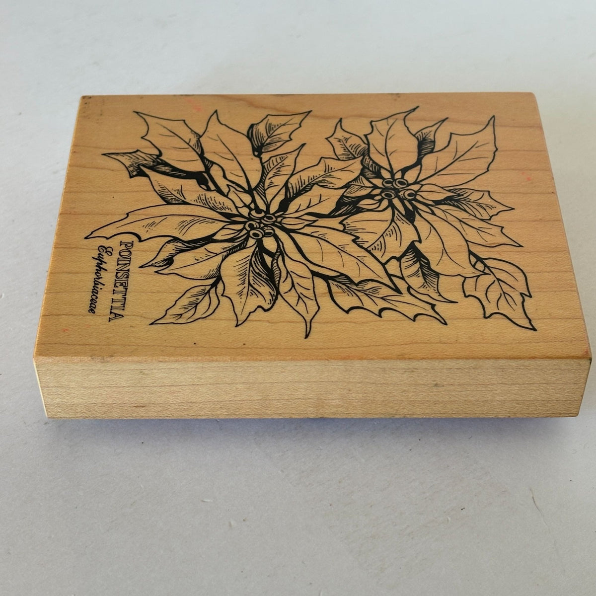 PSX Poinsettia Rubber Stamp K-784 Botanical Christmas Floral Holiday Card Making Scrapbooking