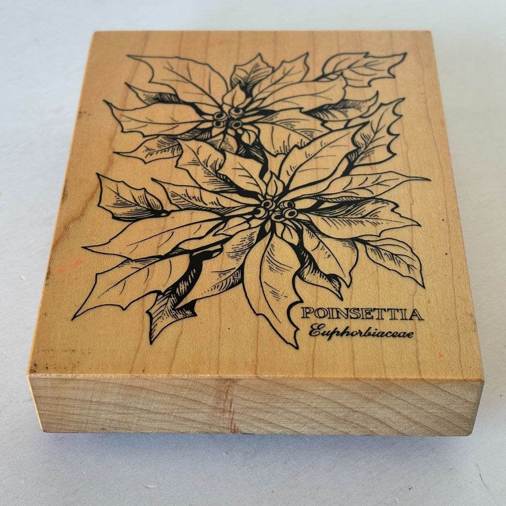 PSX Poinsettia Rubber Stamp K-784 Botanical Christmas Floral Holiday Card Making Scrapbooking